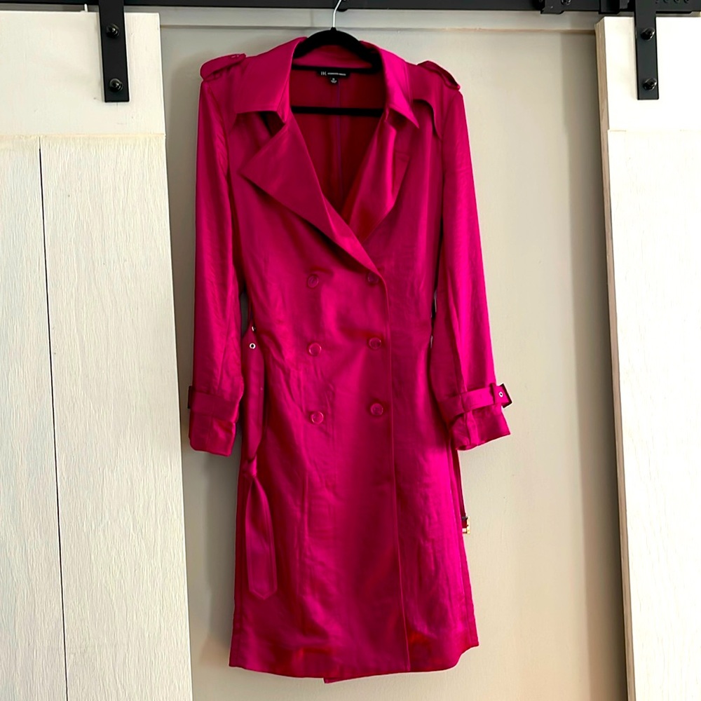 Pink purple satin jacket with belt size XL